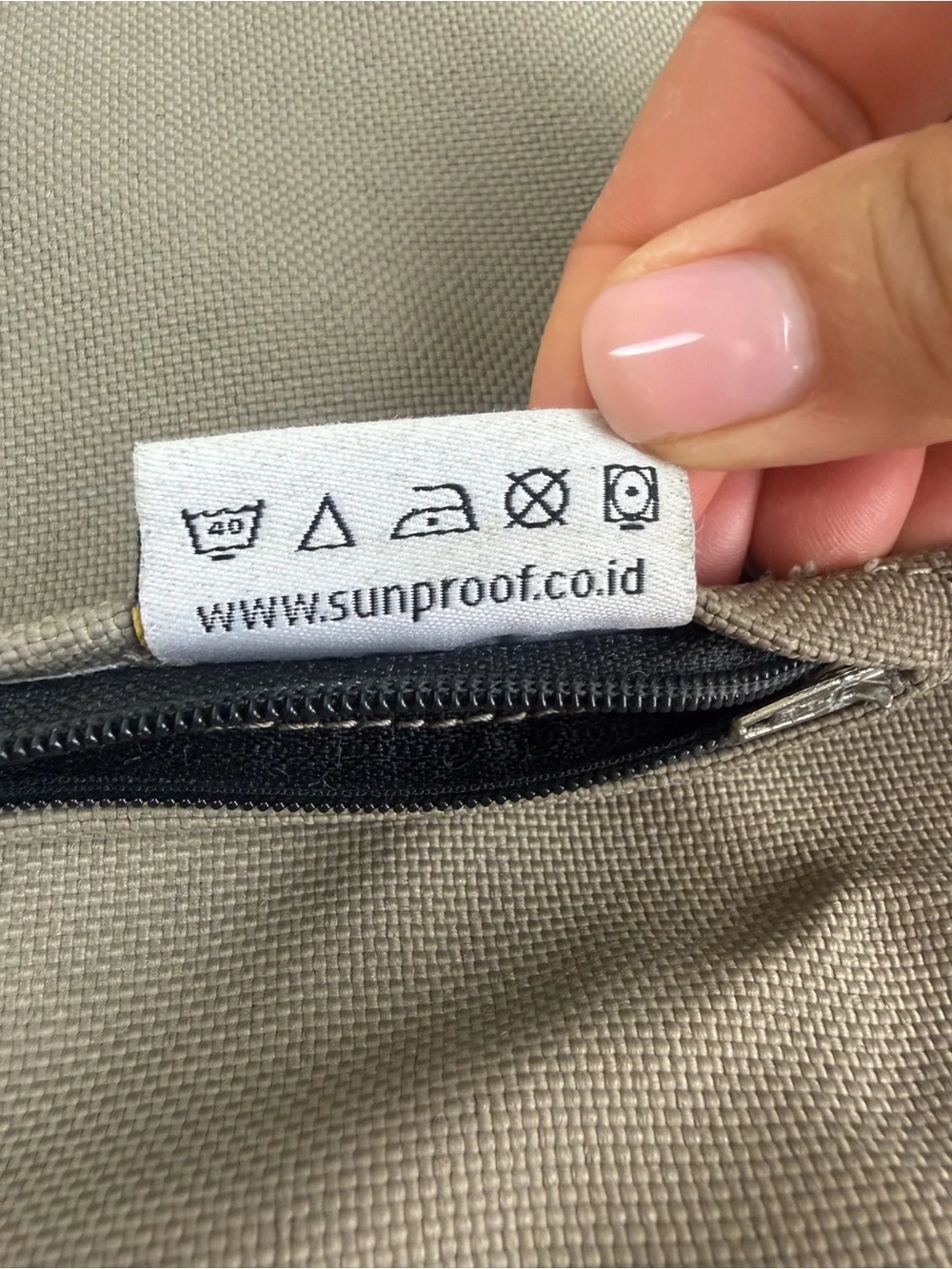 SUNPROOF 17 x 17” Outdoor Pillow Covers Beige x6